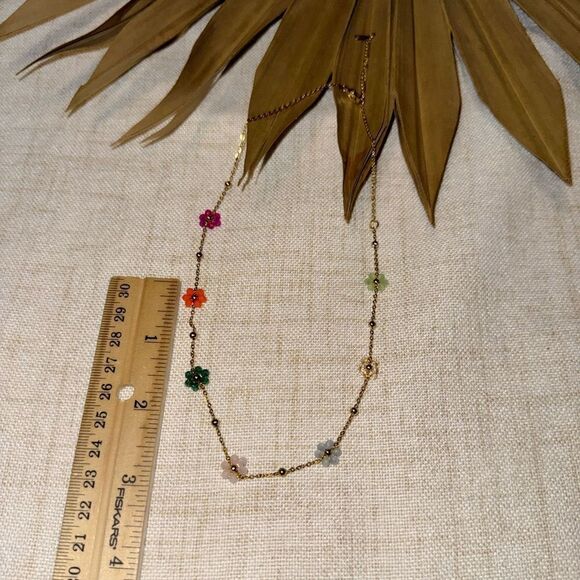 Boho flower necklace M547 - Picture 4 of 4